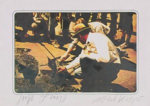 Joseph Beuys - Blutaktion (Blood Action), 1982, color photocopy of photograph by Alfred Kerger