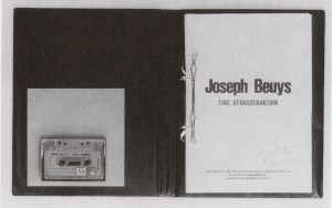 Joseph Beuys - Eine Straßenaktion (A Street Action), 1972, documentation and tape cassette in ring binder