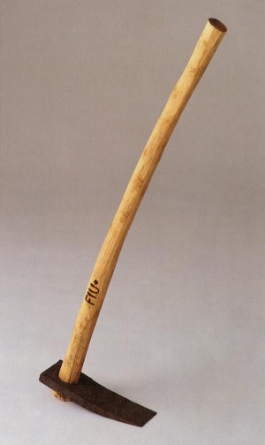 Joseph Beuys - La zappa, 1978, wrought iron, olive wood with brand