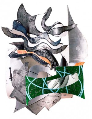 Frank Stella - Wake Island Rail (3x), 1977, mixed media on aluminum